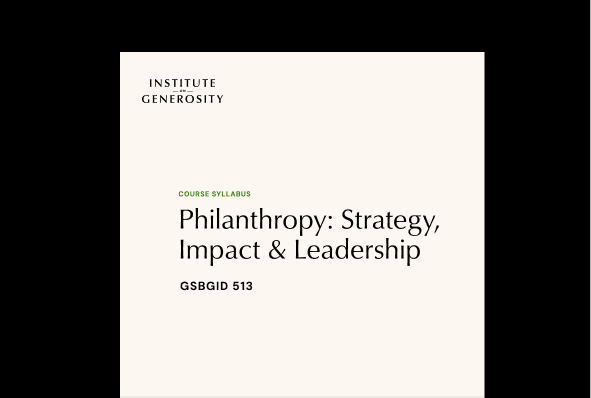 Philanthropy: Strategy, Innovation and Social Change Syllabus